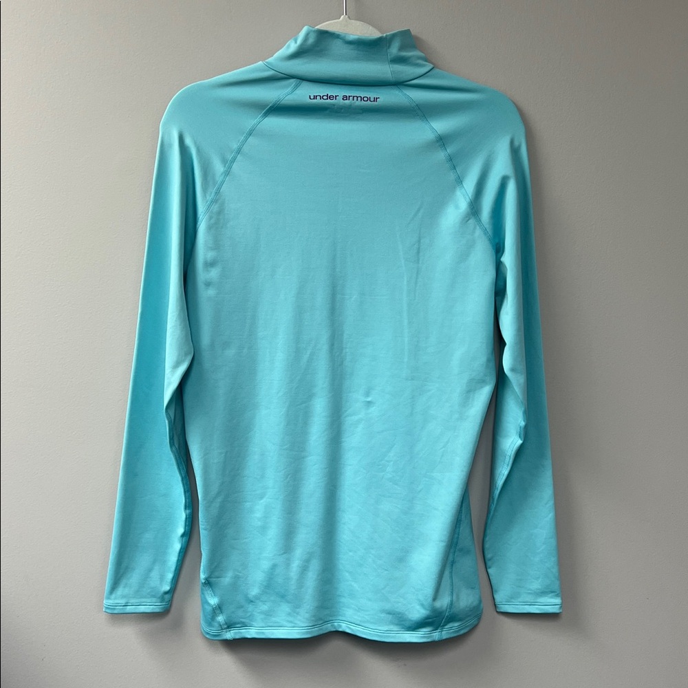 Under Armour Cold Gear Sky Blue Mock Neck Top - Picture 6 of 8